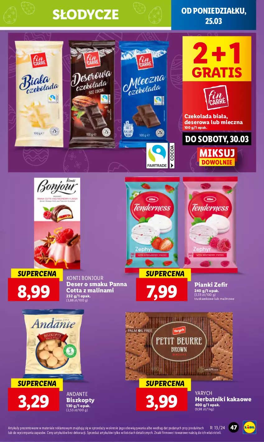 Gazetka promocyjna Lidl - GAZETKA - ważna 25.03 do 27.03.2024 - strona 51 - produkty: Biszkopty, Czekolada, Deser, Gra, Herbatniki, Kakao, Panna cotta, Ser