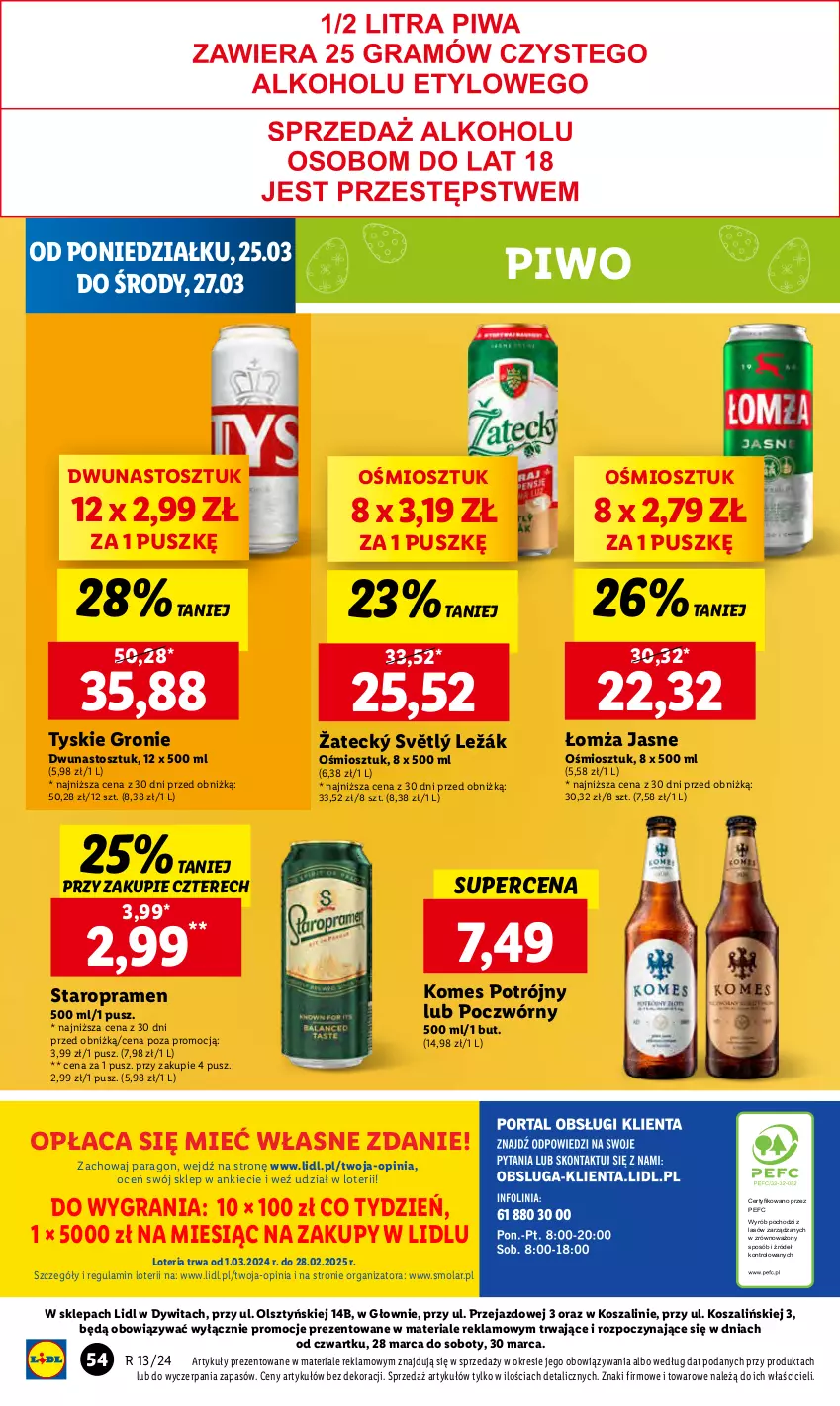 Gazetka promocyjna Lidl - GAZETKA - ważna 25.03 do 27.03.2024 - strona 58 - produkty: Gra, Kosz, Mola, Piwo, Szal, Tyskie