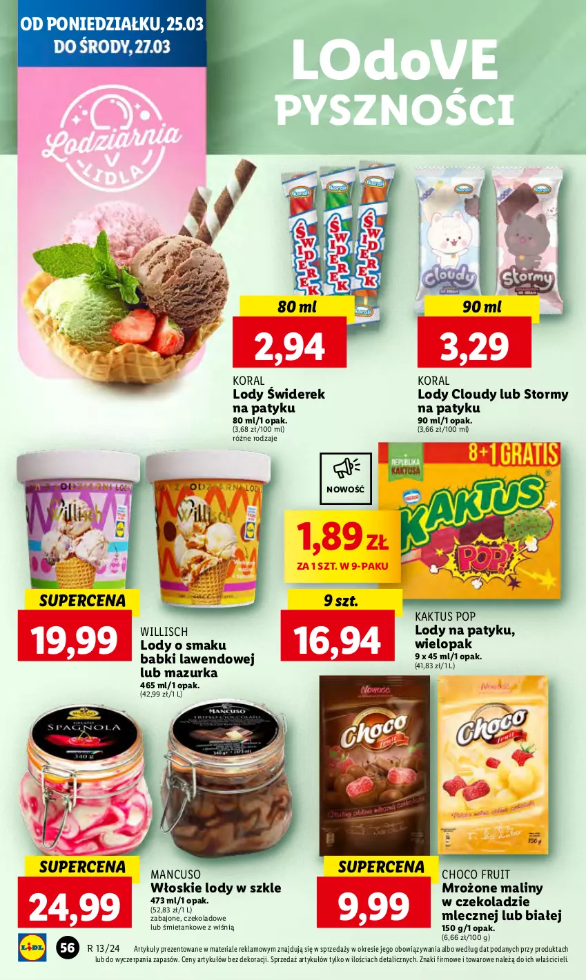 Gazetka promocyjna Lidl - GAZETKA - ważna 25.03 do 27.03.2024 - strona 64 - produkty: Dove, Kaktus, Lody, Maliny