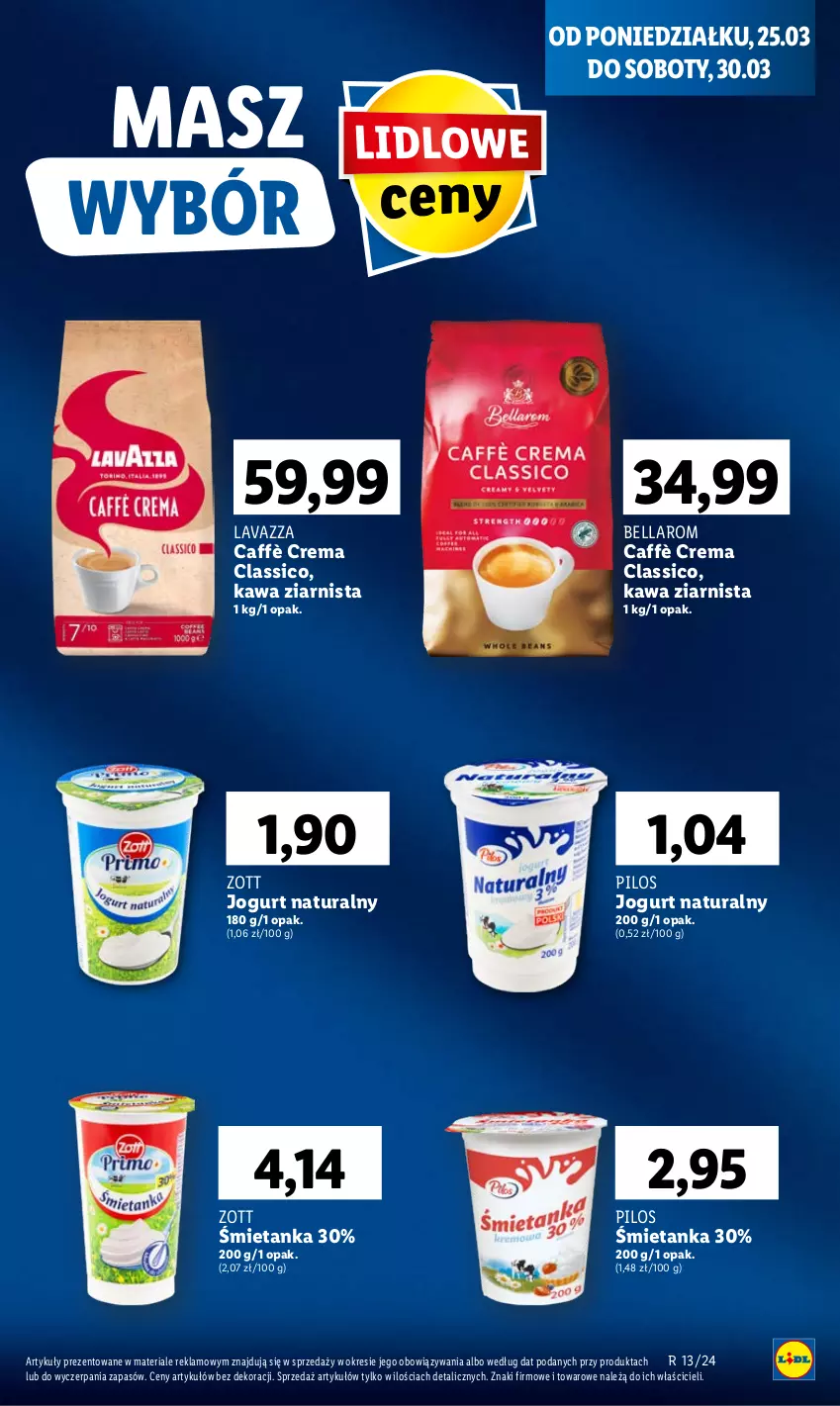 Gazetka promocyjna Lidl - GAZETKA - ważna 25.03 do 27.03.2024 - strona 69 - produkty: Bell, Bella, Jogurt, Jogurt naturalny, Kawa, Kawa ziarnista, Lavazza, Pilos, Zott