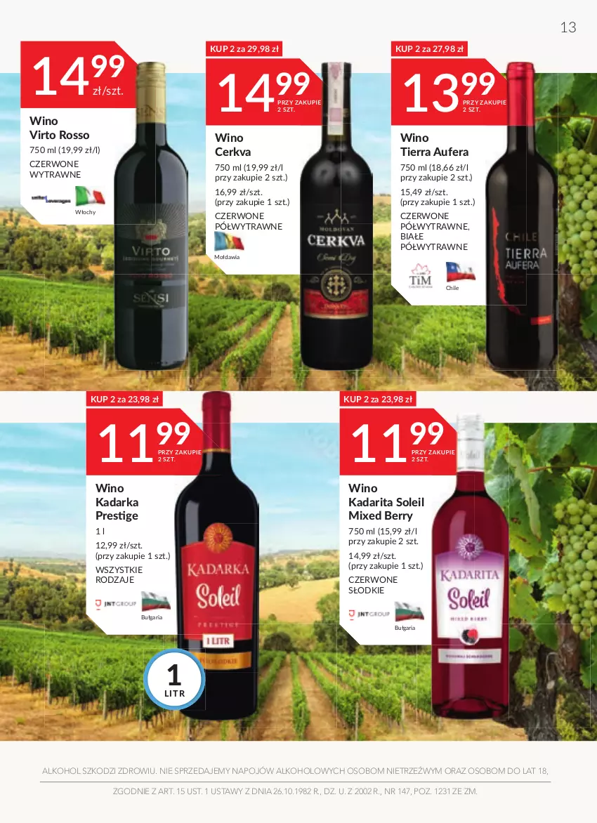 Gazetka promocyjna Stokrotka - Oferta alkoholowa - ważna 23.06 do 20.07.2022 - strona 13 - produkty: Wino