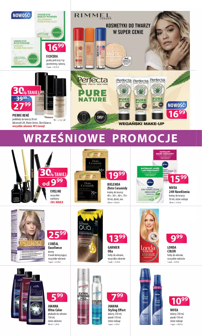 Gazetka promocyjna Drogerie Polskie - Gazetka - ważna 10.09 do 30.09.2021 - strona 4 - produkty: Bielenda, Eveline, Fa, Garnier, Joanna, Joanna styling, L’Oréal, Lakier, Nivea, Pierre René, Podkład, Ryż