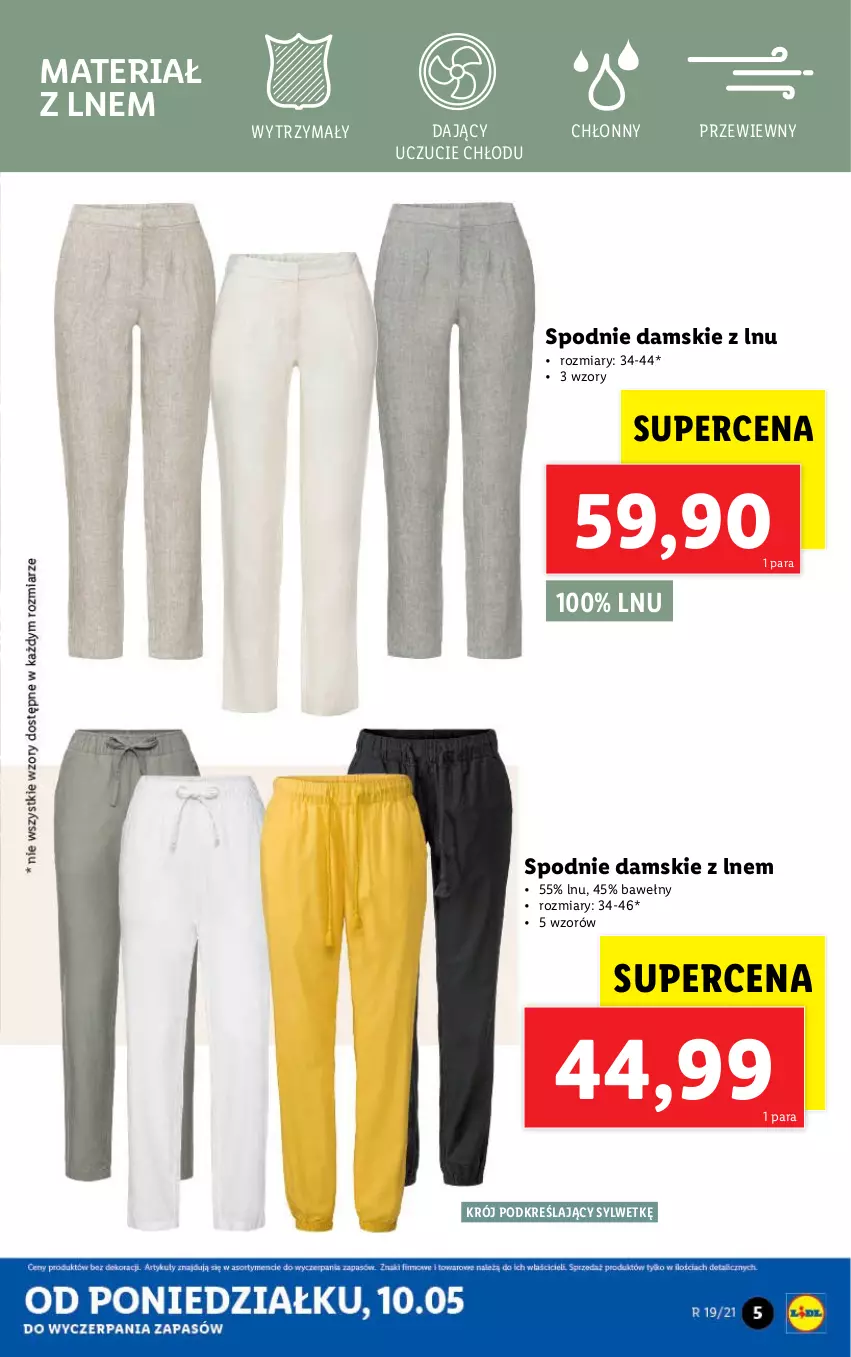 Gazetka promocyjna Lidl - GAZETKA - ważna 10.05 do 15.05.2021 - strona 5 - produkty: Spodnie