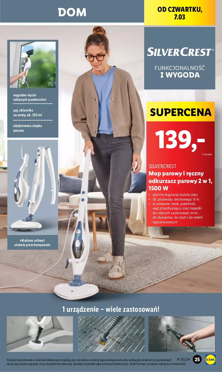 Gazetka promocyjna Lidl - GAZETKA - ważna 04.03 do 09.03.2024 - strona 29 - produkty: Dywan, Kuchnia, Mop, Mop parowy, Odkurzacz, Pojemnik, Silvercrest, Top