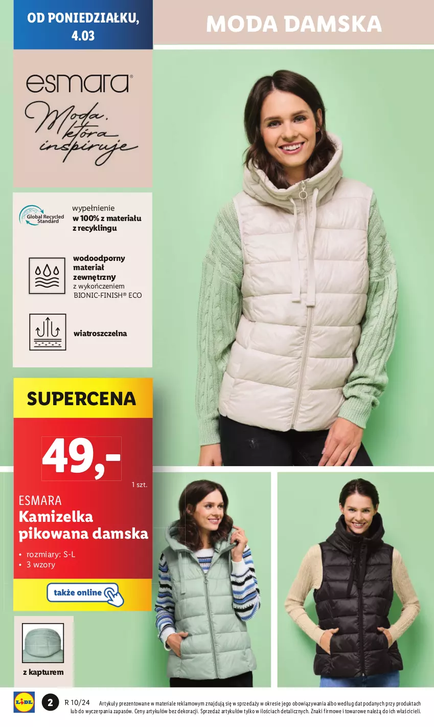 Gazetka promocyjna Lidl - GAZETKA - ważna 04.03 do 09.03.2024 - strona 4 - produkty: Finish, Kamizelka, Moda, Por