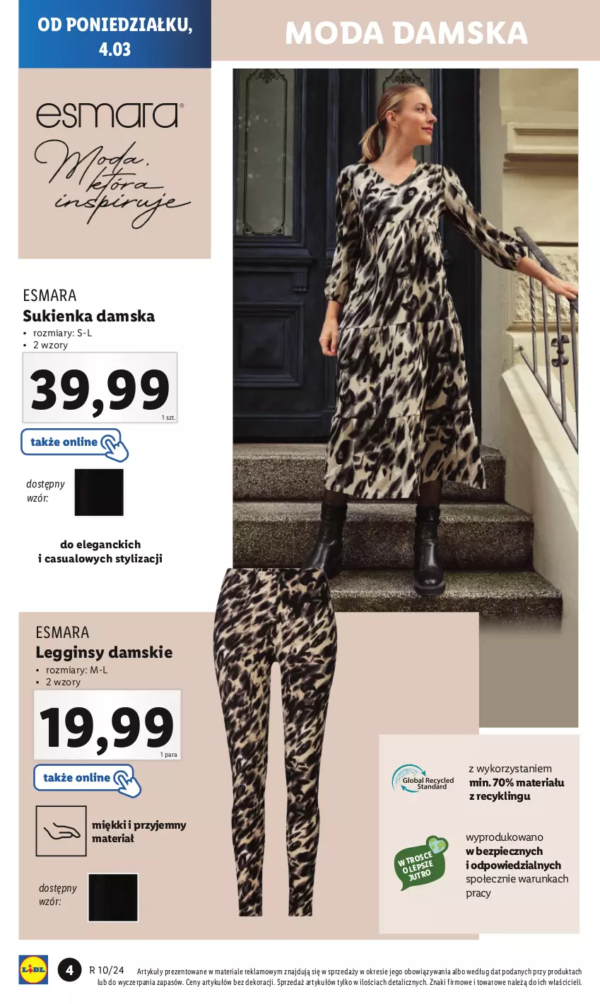 Gazetka promocyjna Lidl - GAZETKA - ważna 04.03 do 09.03.2024 - strona 6 - produkty: Gin, Legginsy, Moda, Piec, Sukienka