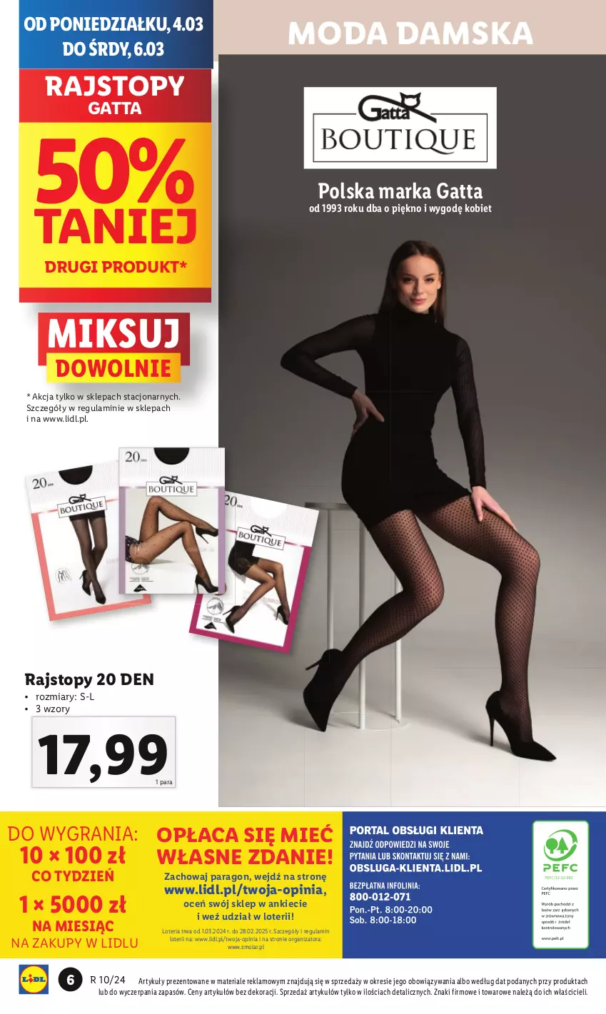 Gazetka promocyjna Lidl - GAZETKA - ważna 04.03 do 09.03.2024 - strona 8 - produkty: Gatta, Gra, Moda, Mola, Rajstopy, Top