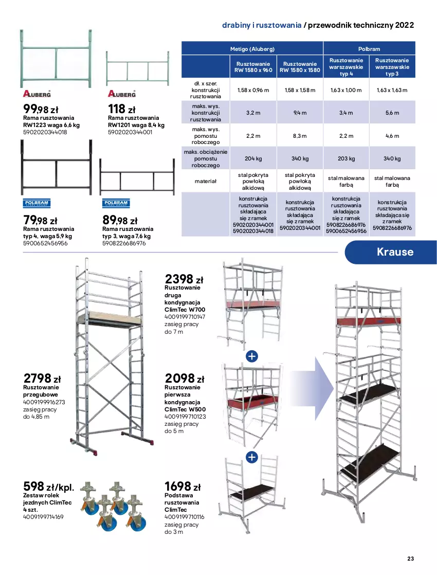 Gazetka promocyjna Castorama - Przewodnik techniczny 2022 - ważna 21.03 do 30.03.2022 - strona 23 - produkty: Drabina, Fa, Przewodnik, Rama, Sok, Top, Waga