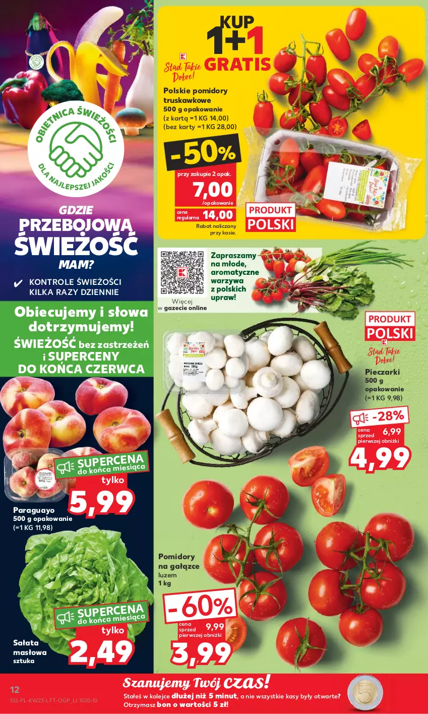 Gazetka promocyjna Kaufland - Gazetka tygodnia - ważna 07.06 do 14.06.2023 - strona 12 - produkty: Gra, Masło, Olej, Piec, Pomidory, Sałat, Sałata masłowa, Warzywa