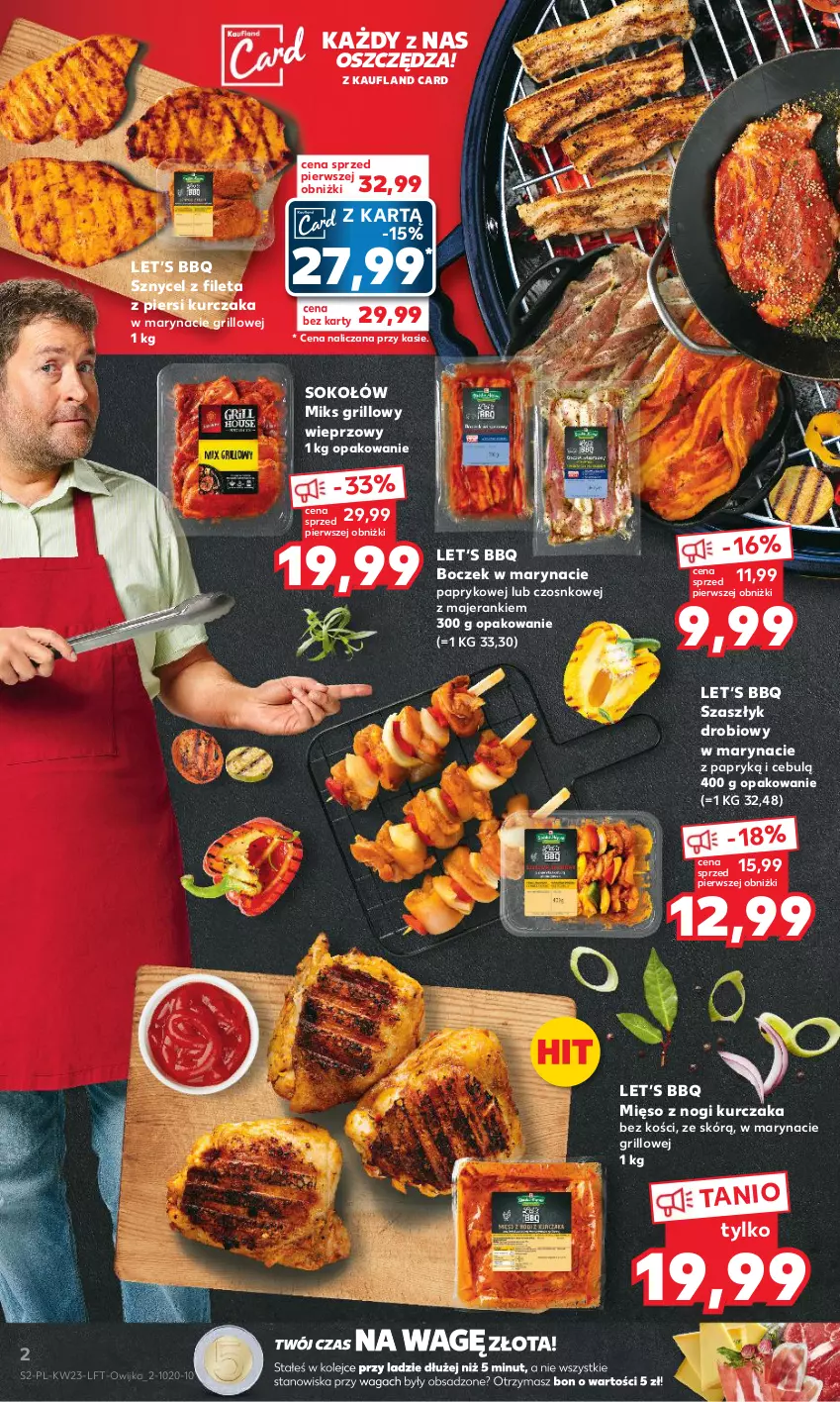 Gazetka promocyjna Kaufland - Gazetka tygodnia - ważna 07.06 do 14.06.2023 - strona 2 - produkty: Boczek, Grill, Kurczak, Mięso, Olej, Sok, Sokołów, Waga