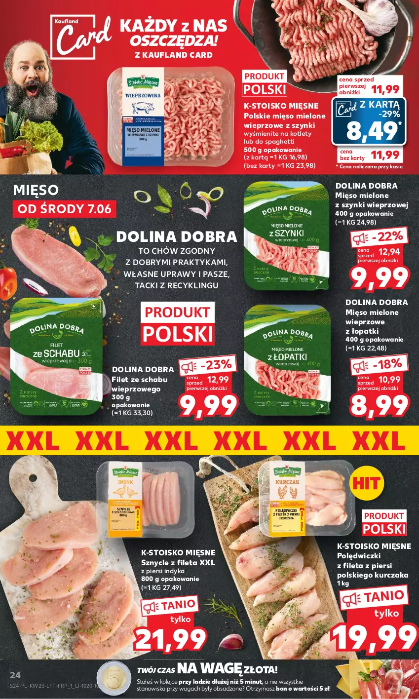 Gazetka promocyjna Kaufland - Gazetka tygodnia - ważna 07.06 do 14.06.2023 - strona 24 - produkty: Kotlet, Kurczak, Mięso, Mięso mielone, Mięso mielone z szynki, Olej, Spaghetti, Waga