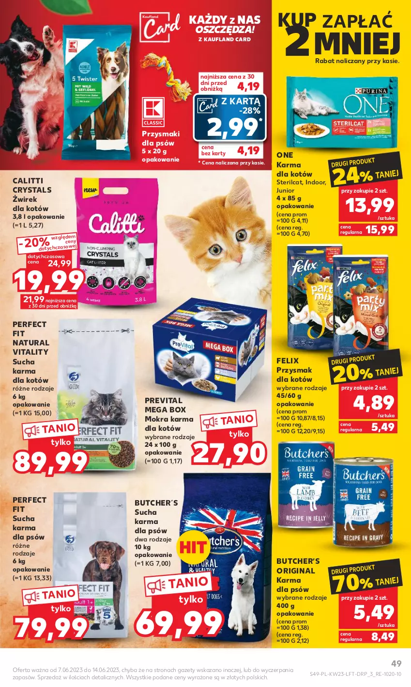 Gazetka promocyjna Kaufland - Gazetka tygodnia - ważna 07.06 do 14.06.2023 - strona 49 - produkty: Felix, Gin, Mokra karma, Przysmaki, Sucha karma