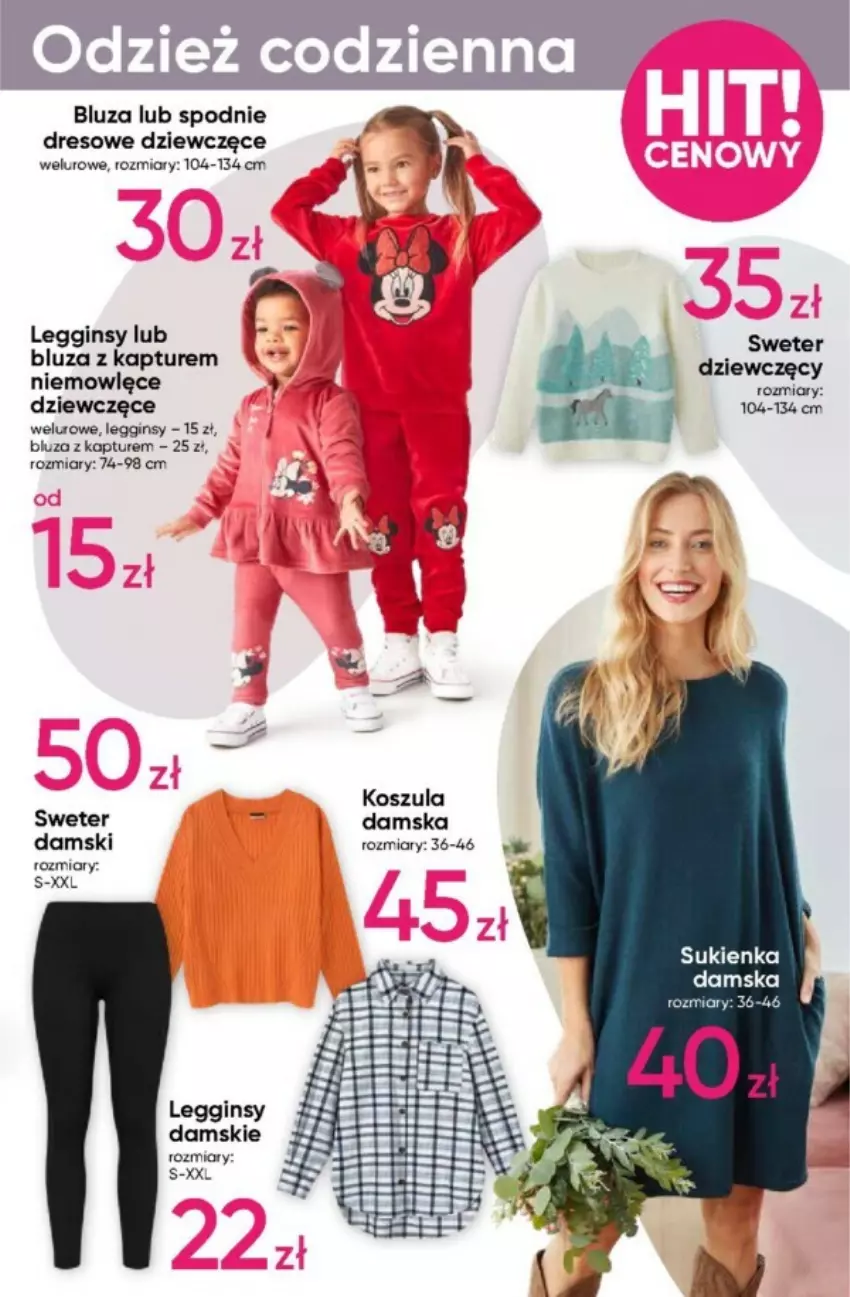 Gazetka promocyjna Pepco - ważna 19.10 do 31.10.2023 - strona 5 - produkty: Bluza, Bluza z kapturem, Dres, Gin, Kosz, Koszula, Legginsy, Spodnie, Sukienka, Sweter