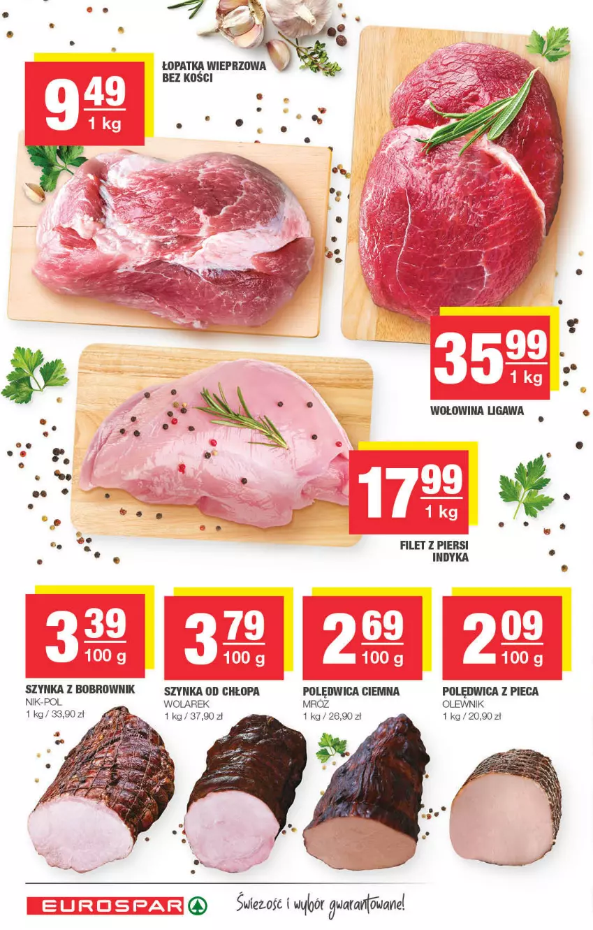 Gazetka promocyjna Spar - ważna 17.10 do 27.10.2021 - strona 6 - produkty: Filet z piersi indyka, Olewnik, Piec, Polędwica, Szynka, Wołowina