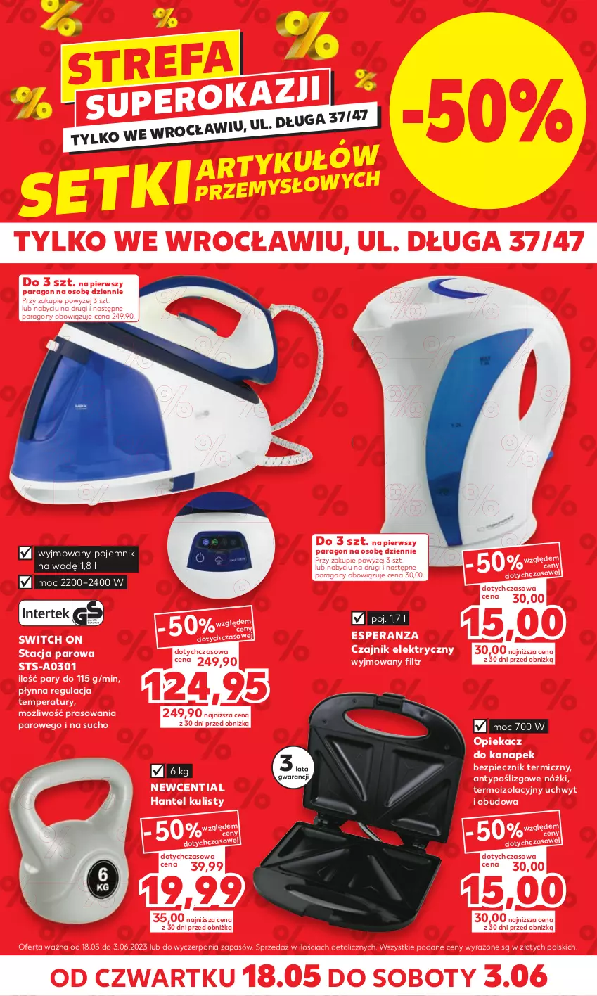 Gazetka promocyjna Kaufland - Kaufland - ważna 18.05 do 03.06.2023 - strona 1 - produkty: Czajnik, Czajnik elektryczny, Opiekacz do kanapek, Piec, Pojemnik