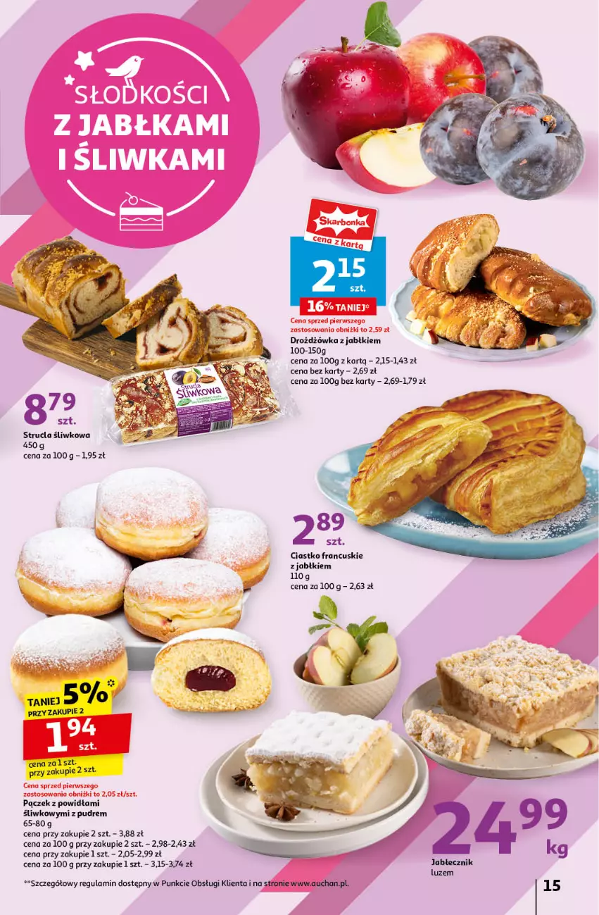 Gazetka promocyjna Auchan - Gazetka JESZCZE LEPSZE CENY Hipermarket Auchan - ważna 16.08 do 21.08.2024 - strona 17 - produkty: Pączek, Strucla