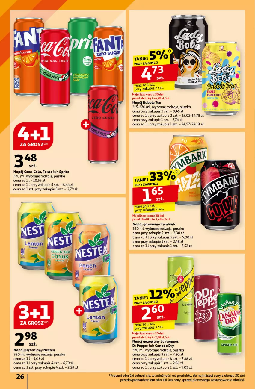 Gazetka promocyjna Auchan - Gazetka JESZCZE LEPSZE CENY Hipermarket Auchan - ważna 16.08 do 21.08.2024 - strona 28 - produkty: Coca-Cola, Fa, Fanta, Napój, Napój gazowany, Nestea, Schweppes, Sprite, Tymbark