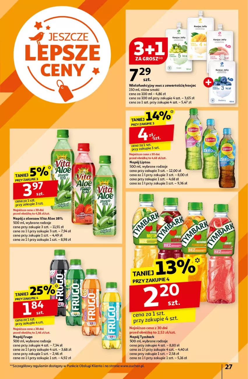 Gazetka promocyjna Auchan - Gazetka JESZCZE LEPSZE CENY Hipermarket Auchan - ważna 16.08 do 21.08.2024 - strona 29 - produkty: Lipton, Mus, Napój, Tymbark