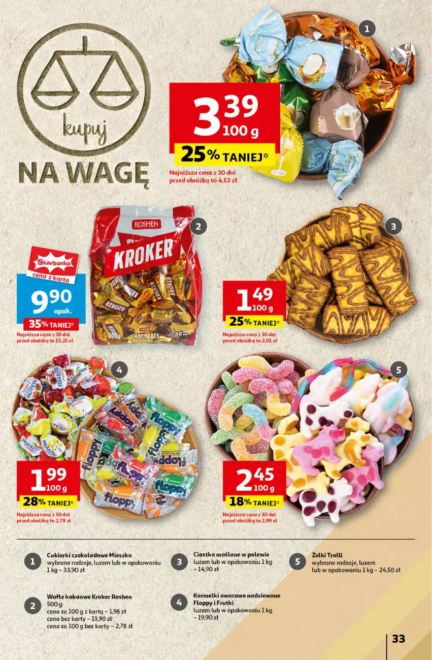 Gazetka promocyjna Auchan - Gazetka JESZCZE LEPSZE CENY Hipermarket Auchan - ważna 16.08 do 21.08.2024 - strona 35 - produkty: Ciastka, Cukier, Cukierki, Cukierki czekoladowe, Kakao, Wafle