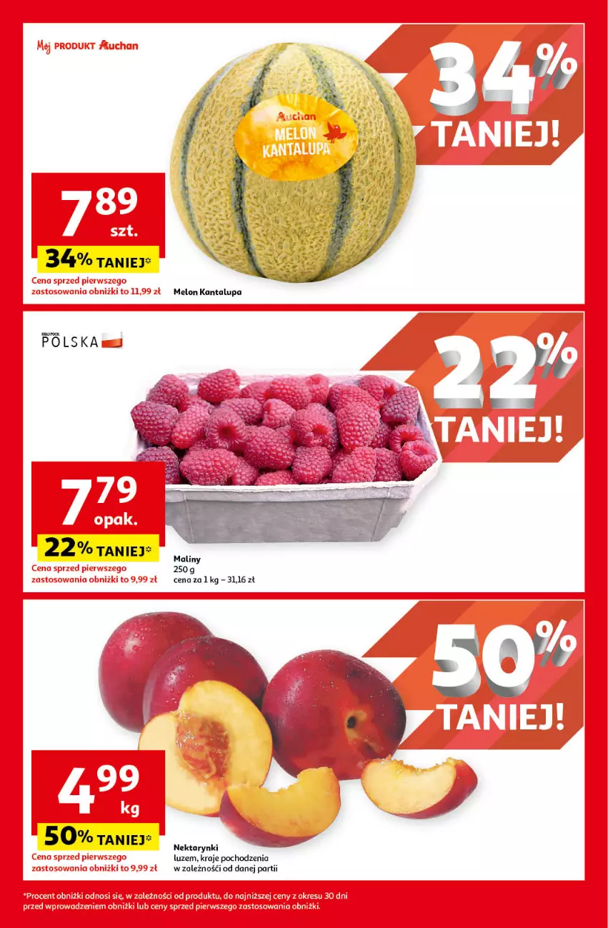 Gazetka promocyjna Auchan - Gazetka JESZCZE LEPSZE CENY Hipermarket Auchan - ważna 16.08 do 21.08.2024 - strona 7 - produkty: Melon, Nektar