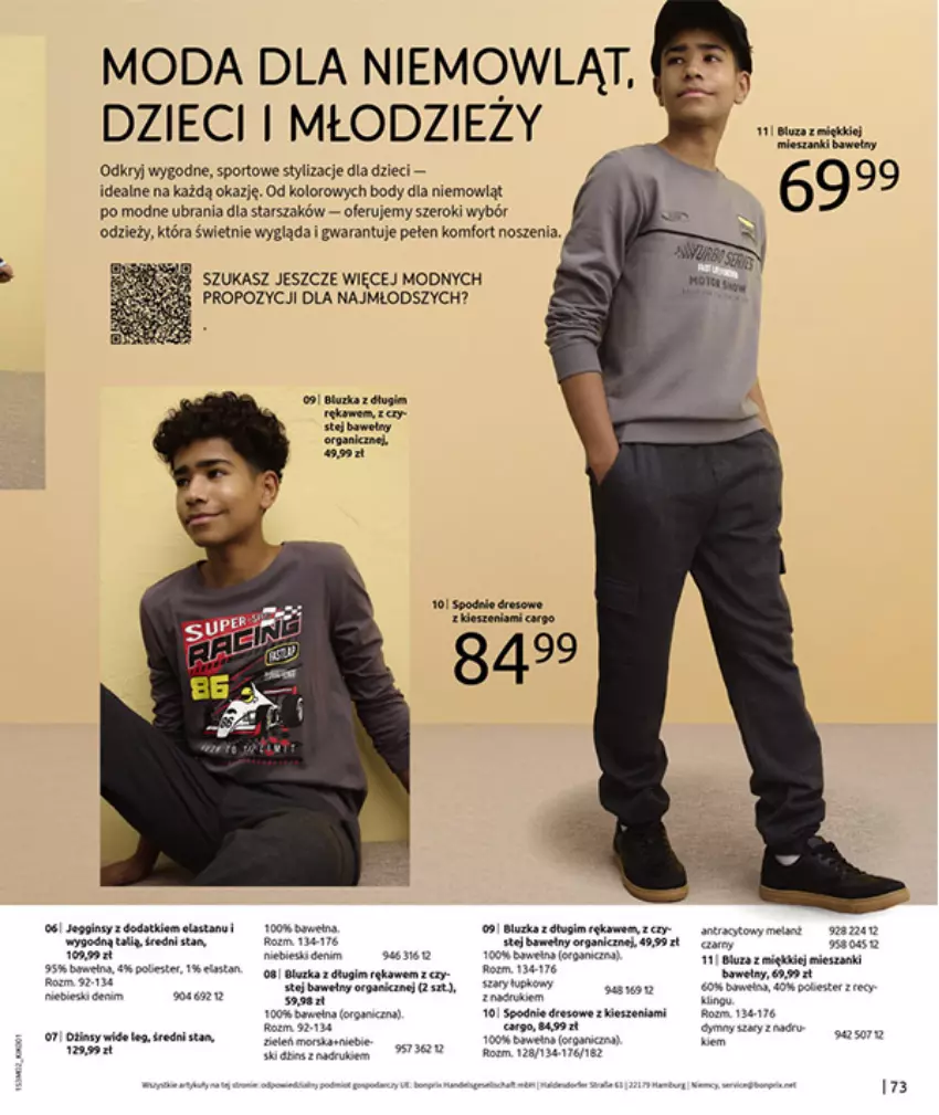 Gazetka promocyjna Bonprix - MODA, KTÓRA INSPIRUJE NA NOWO - ważna 19.02 do 09.03.2026 - strona 75 - produkty: Bluza, Body, Dzieci, Gin, Kawa, Moda, Por, Spodnie, Sport, Ubrania, Wełna