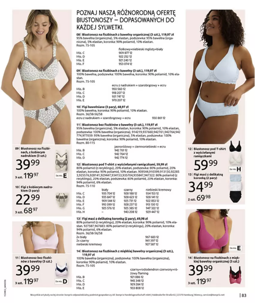 Gazetka promocyjna Bonprix - MODA, KTÓRA INSPIRUJE NA NOWO - ważna 19.02 do 09.03.2026 - strona 85 - produkty: Anew, Biustonosz, Fa, Figi, Gry, LANA, Por, Rama, Sól, Wełna