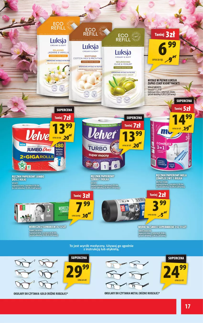 Gazetka promocyjna Arhelan - Gazetka - ważna 12.09 do 21.09.2025 - strona 17 - produkty: Fa, LG, Luksja, Mydło, Mydło w płynie, Okulary do czytania, Ręcznik