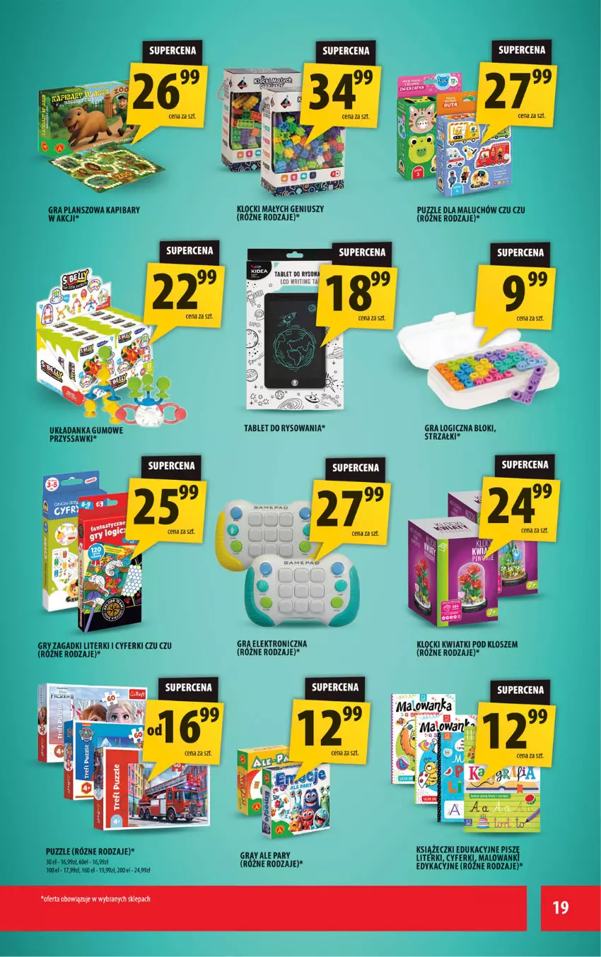 Gazetka promocyjna Arhelan - Gazetka - ważna 12.09 do 21.09.2025 - strona 19 - produkty: Gra, Gry, Klocki, Por, Puzzle, Tablet, Układanka