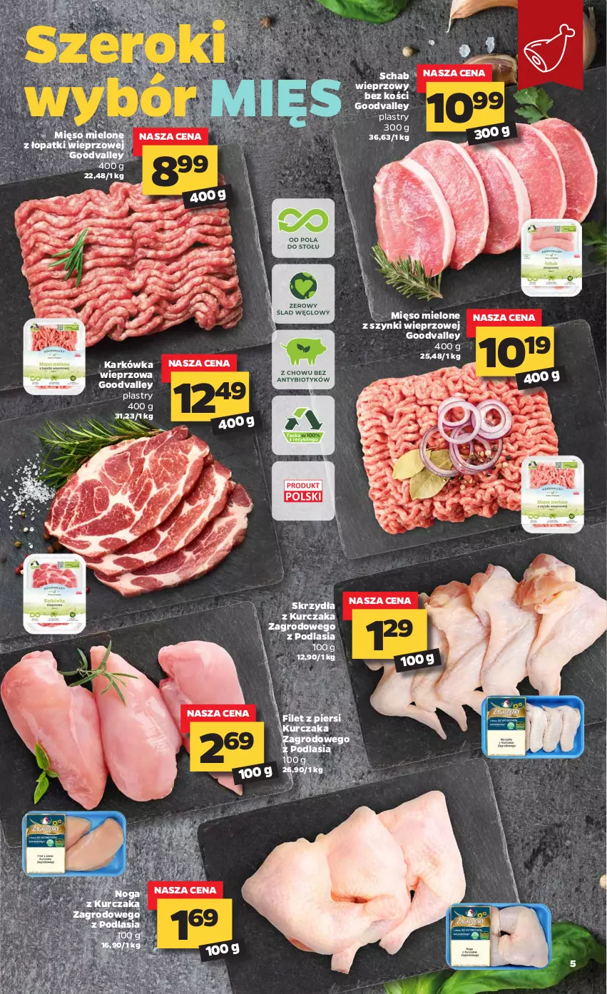 Gazetka promocyjna Netto - Gazetka spożywcza - ważna 06.04 do 10.04.2021 - strona 5 - produkty: Filet z piersi kurczaka, Karkówka wieprzowa, Kurczak, Mięso, Mięso mielone, Mięso mielone z łopatki wieprzowej, Mięso mielone z szynki, Schab wieprzowy