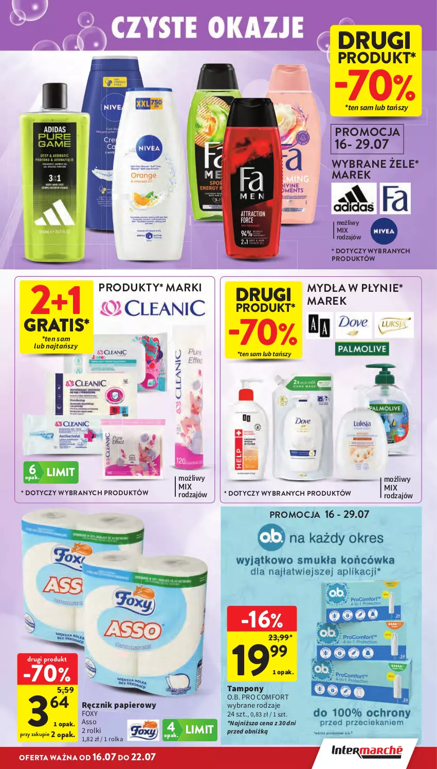 Gazetka promocyjna Intermarche - Gazetka Intermarche - ważna 16.07 do 22.07.2026 - strona 37 - produkty: Foxy, Gra, O.B., Papier, Ręcznik, Rolki, Tampony