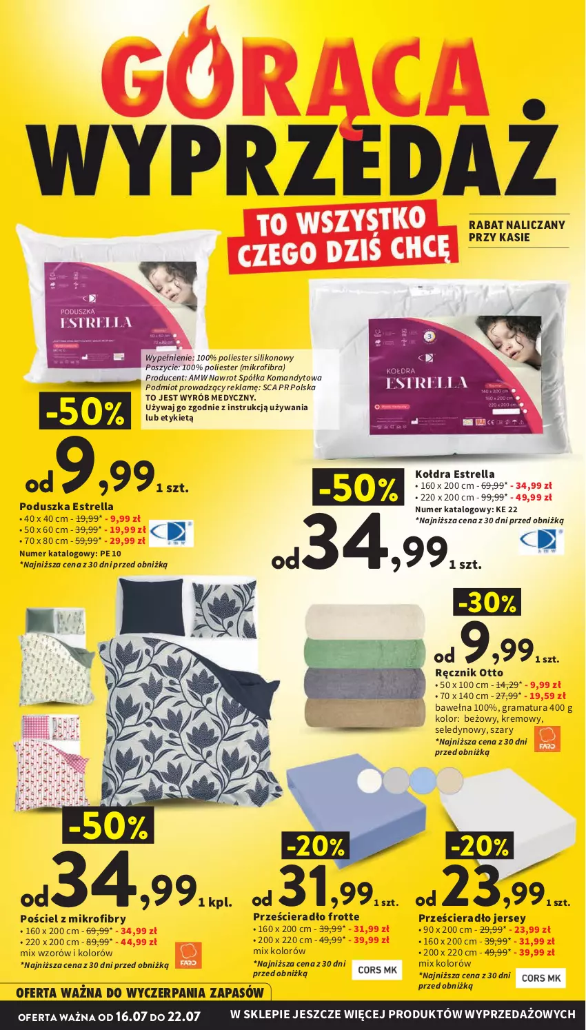 Gazetka promocyjna Intermarche - Gazetka Intermarche - ważna 16.07 do 22.07.2026 - strona 40 - produkty: Gra, Kołdra, Poduszka, Półka, Pościel, Prześcieradło, Rama, Ręcznik, Wełna