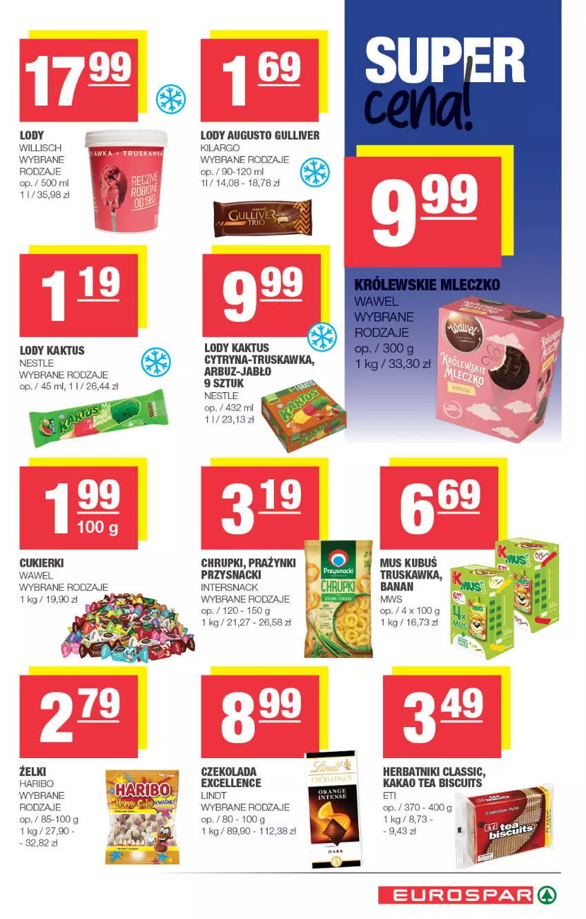 Gazetka promocyjna Spar - Spar - ważna 01.09 do 07.09.2021 - strona 13 - produkty: Arbuz, Chrupki, Cukier, Cukierki, Czekolada, Haribo, Herbatniki, Kakao, Kaktus, Lindt, Lody, Mus, Przysnacki, Wawel