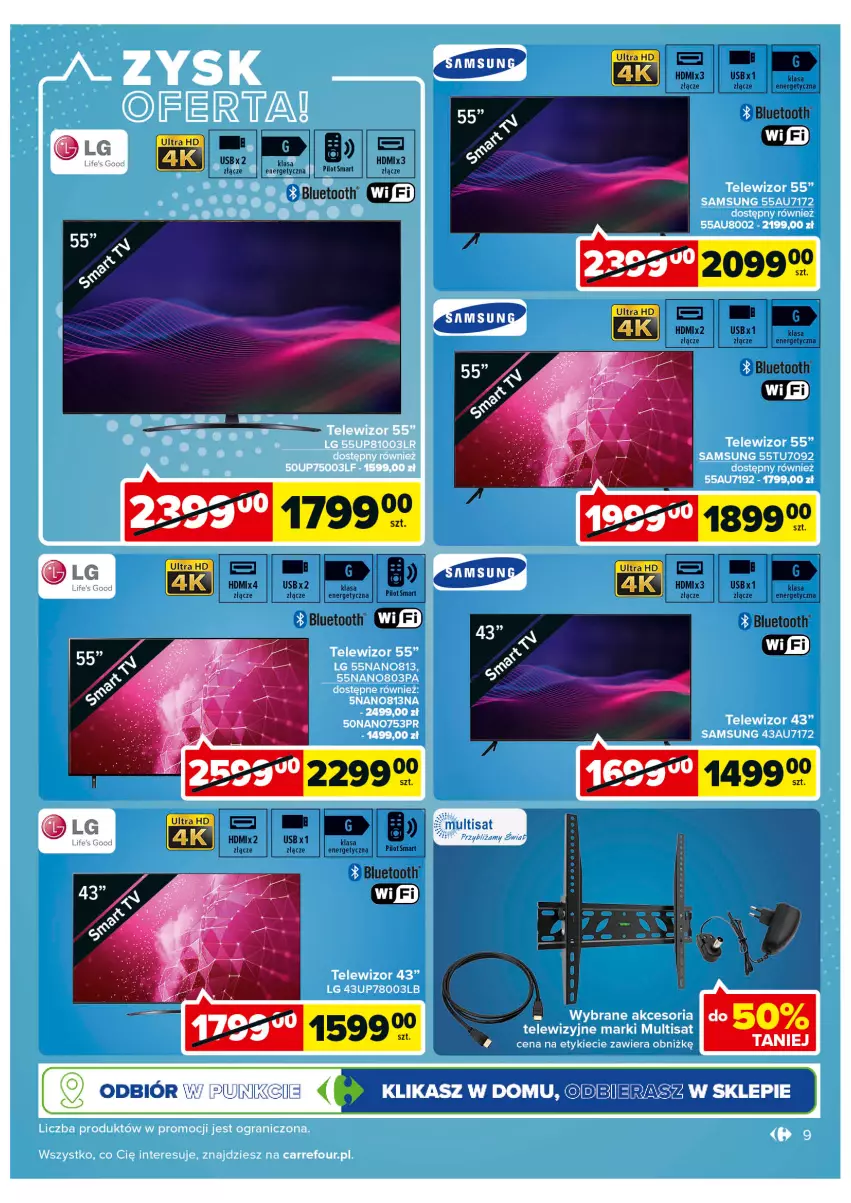 Gazetka promocyjna Carrefour - Gazetka Multimedia w domu i pracy - ważna 16.08 do 03.09.2022 - strona 9 - produkty: Gra, LG, Samsung, Telewizor