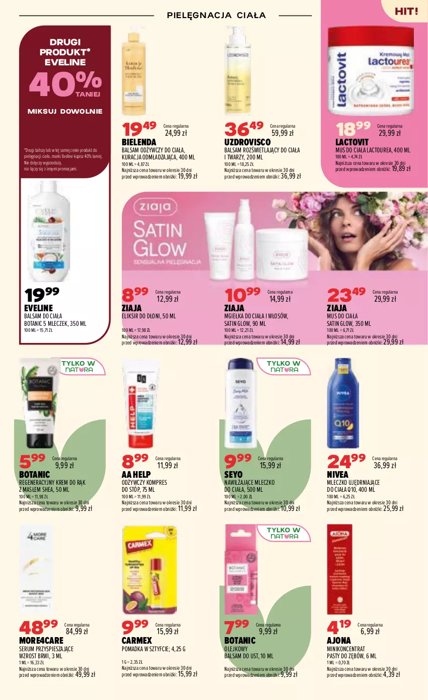 Gazetka promocyjna Drogerie Natura - Gazetka Drogerie Natura - ważna 06.08 do 24.08.2026 - strona 13 - produkty: Balsam do ciała, Balsam do ust, Bielenda, Eveline, Krem do rąk, Mleczko, Mleczko do ciała, Mus, Nivea, Olej, Rum, Sati, Ser, Serum, Ziaja