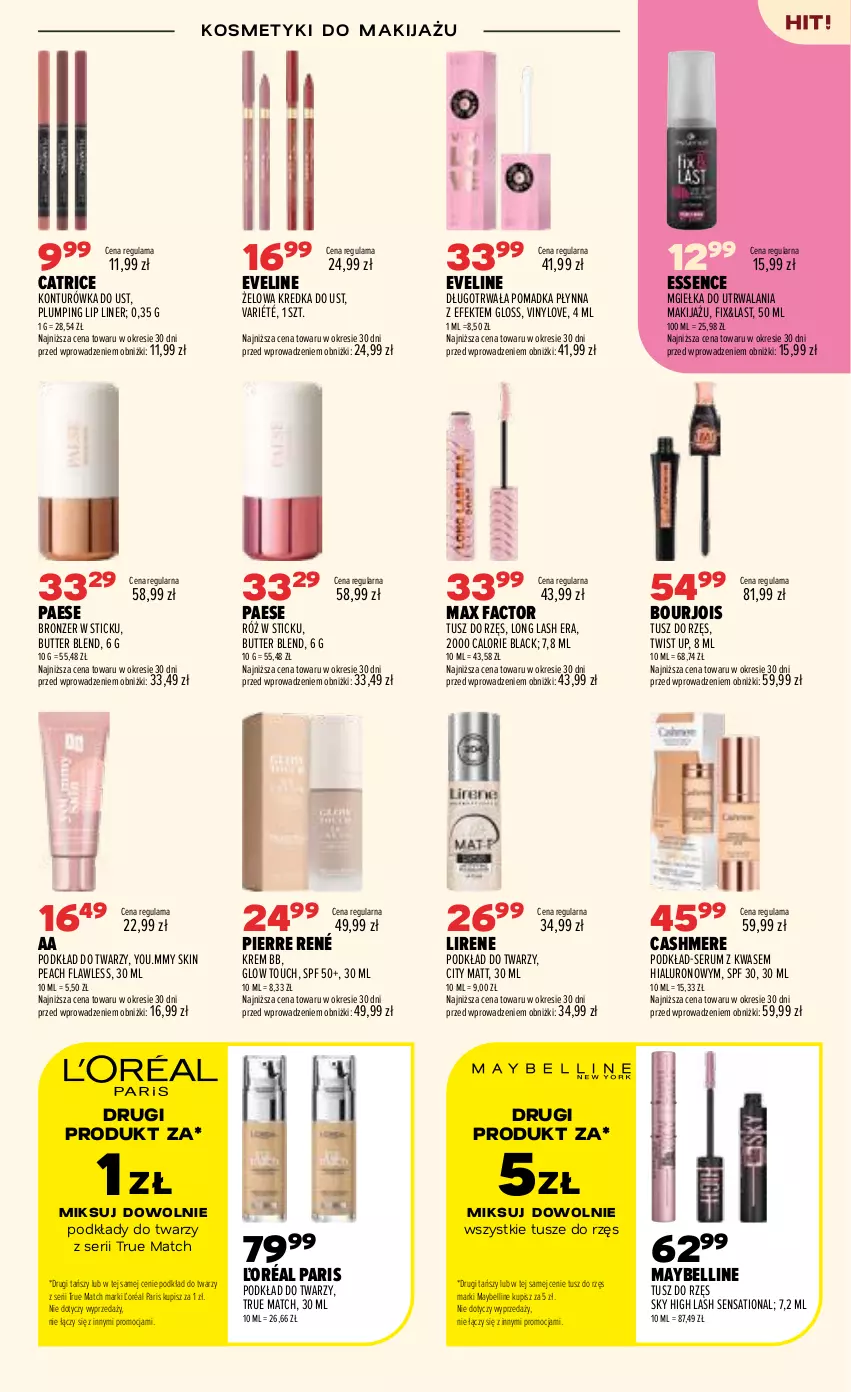 Gazetka promocyjna Drogerie Natura - Gazetka Drogerie Natura - ważna 06.08 do 24.08.2026 - strona 3 - produkty: Bell, Bourjois, Bronzer, Catrice, Eveline, Fa, Konturówka do ust, Kredka, Krem bb, Lack, Lirene, Makijaż, Max Factor, Maybelline, PAESE, Pierre René, Podkład, Podkład do twarzy, Rum, Sati, Ser, Serum, Tusz