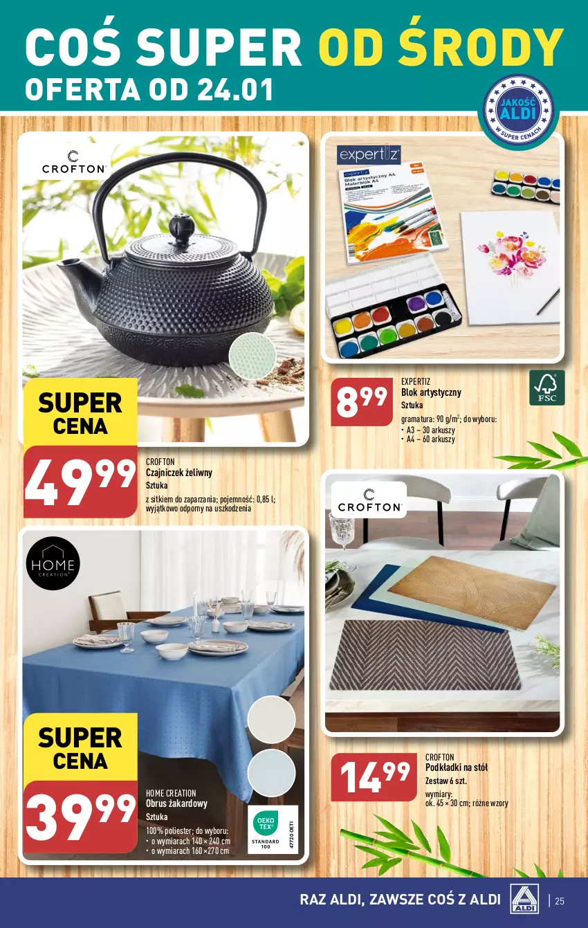 Gazetka promocyjna Aldi - Pełna oferta - ważna 22.01 do 28.01.2024 - strona 25 - produkty: Gra, Obrus, Podkład, Por, Rama, Stół