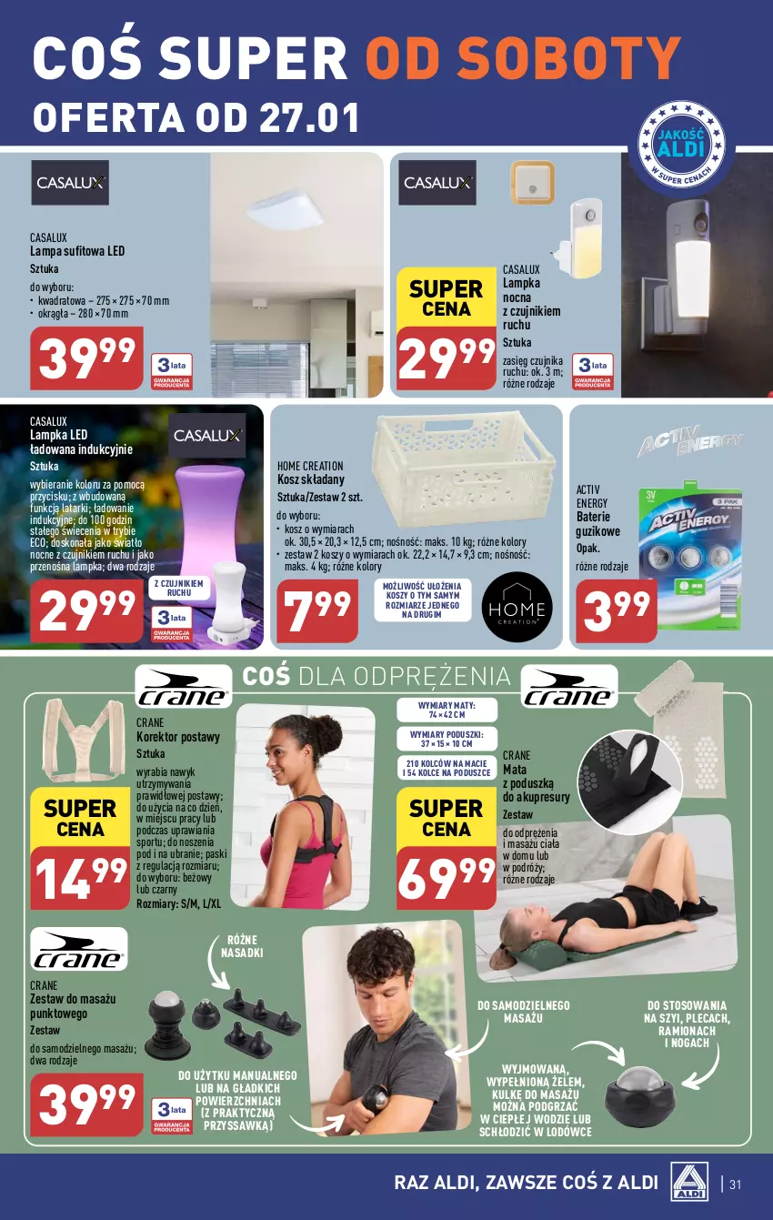 Gazetka promocyjna Aldi - Pełna oferta - ważna 22.01 do 28.01.2024 - strona 31 - produkty: Kosz, Lampa, Lampa sufitowa, Por, Sport