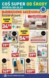 Gazetka promocyjna Aldi - Pełna oferta - Gazetka - ważna od 28.01 do 28.01.2024 - strona 26 - produkty: Ręcznik kąpielowy, Dywanik, Tablet, Kosz, Pojemnik, Regał, Wełna, Ręcznik, Półka, Pudełko, Kieliszek, Mydło, Dozownik, Dywan, Waciki