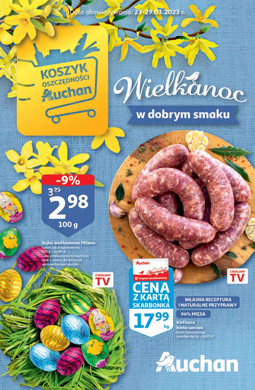 Gazetka promocyjna Auchan - Gazetka Wielkanoc w dobrym smaku Hipermarket Auchan - ważna 23.03 do 29.03.2023 - strona 1 - produkty: BIC, Fa, Gin, Piwa, Por