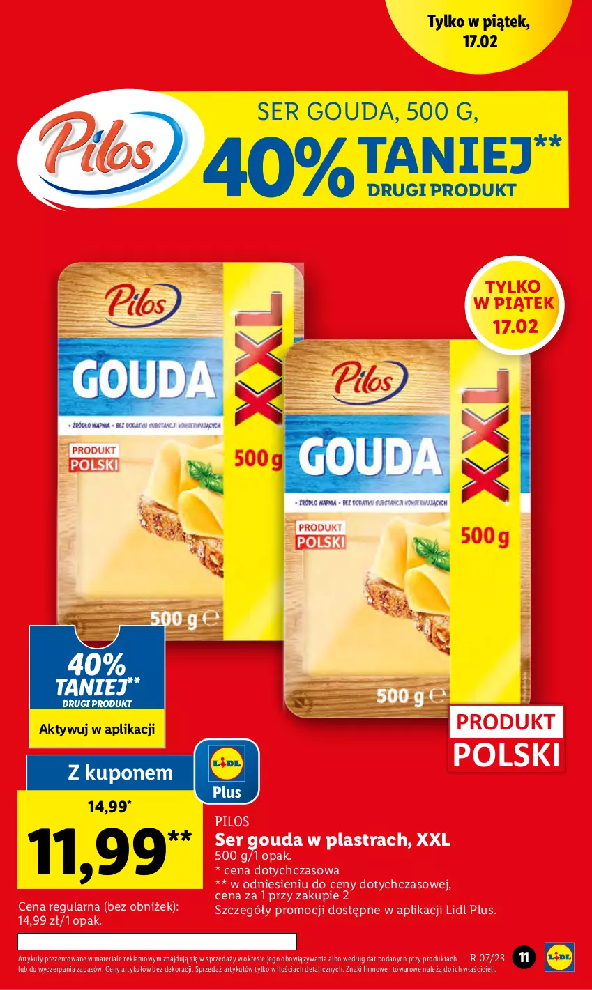 Gazetka promocyjna Lidl - GAZETKA - ważna 16.02 do 18.02.2023 - strona 11 - produkty: Gouda, Pilos, Ser