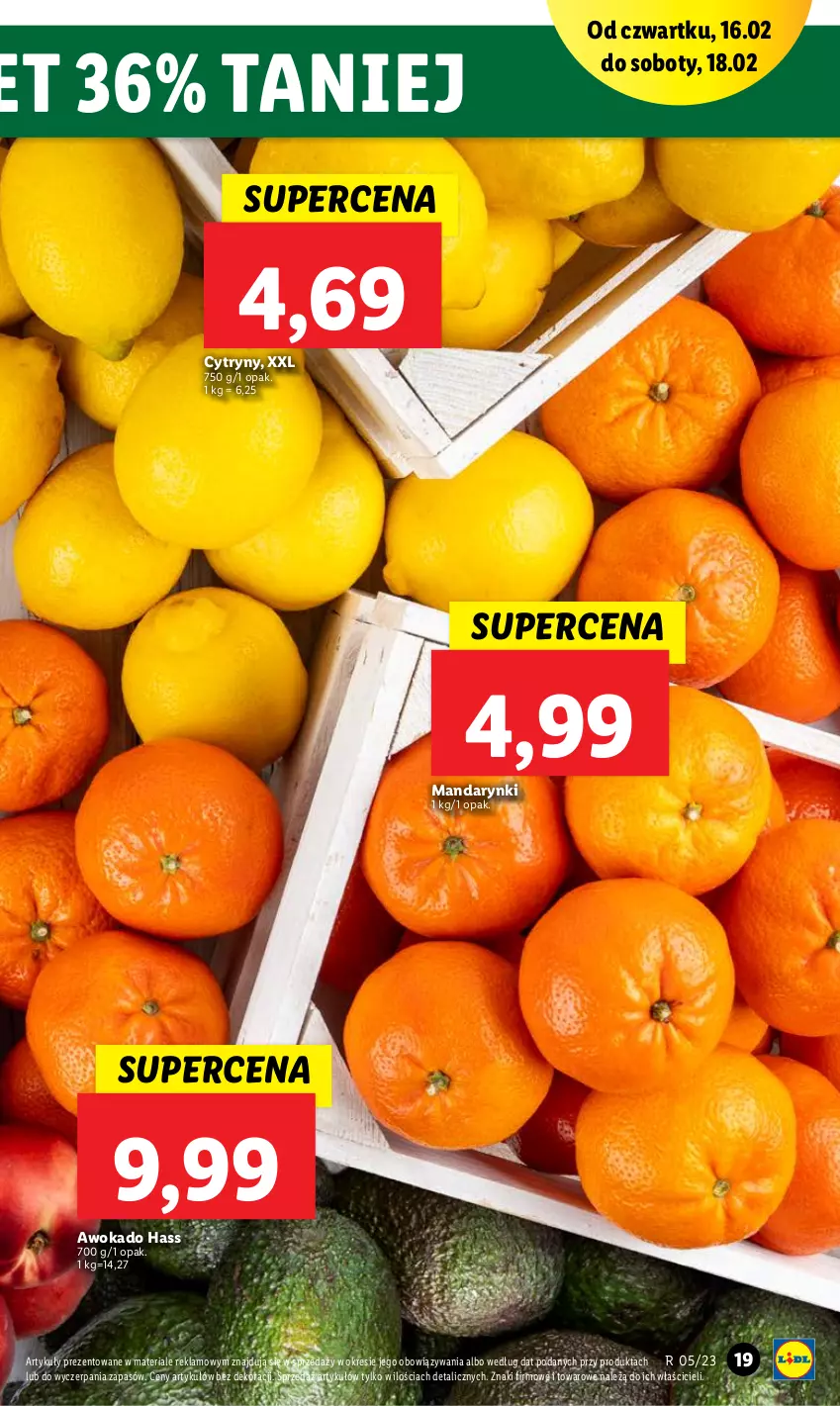 Gazetka promocyjna Lidl - GAZETKA - ważna 16.02 do 18.02.2023 - strona 19 - produkty: Cytryny, Mandarynki