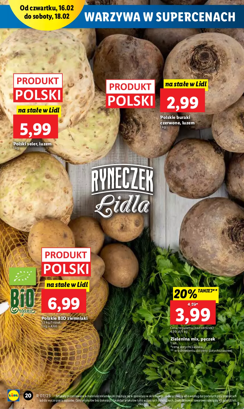 Gazetka promocyjna Lidl - GAZETKA - ważna 16.02 do 18.02.2023 - strona 20 - produkty: Buraki, Warzywa, Ziemniaki