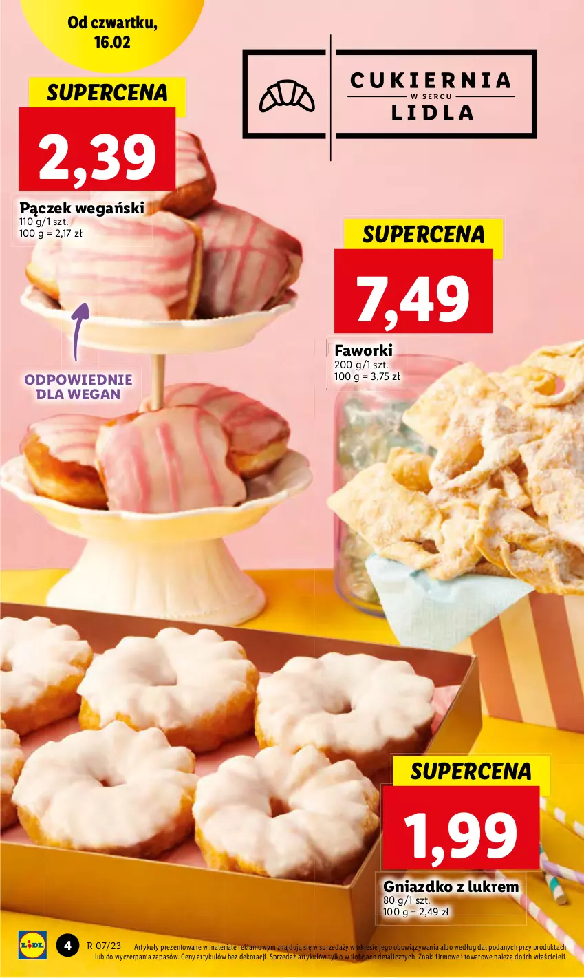 Gazetka promocyjna Lidl - GAZETKA - ważna 16.02 do 18.02.2023 - strona 4 - produkty: Fa, Faworki, Pączek