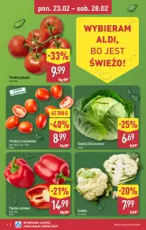 Gazetka promocyjna Aldi - Pełna oferta - Gazetka - ważna od 28.02 do 28.02.2026 - strona 2 - produkty: Kalafior, Papryka czerwona, Papryka, Pomidory