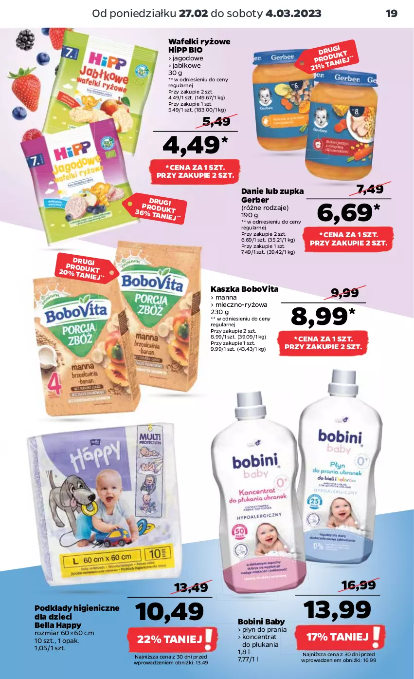 Gazetka promocyjna Netto - Artykuły spożywcze - ważna 27.02 do 04.03.2023 - strona 19 - produkty: Bell, Bella, BoboVita, Dzieci, Gerber, HiPP, Hipp Bio, Płyn do prania, Podkład, Ryż