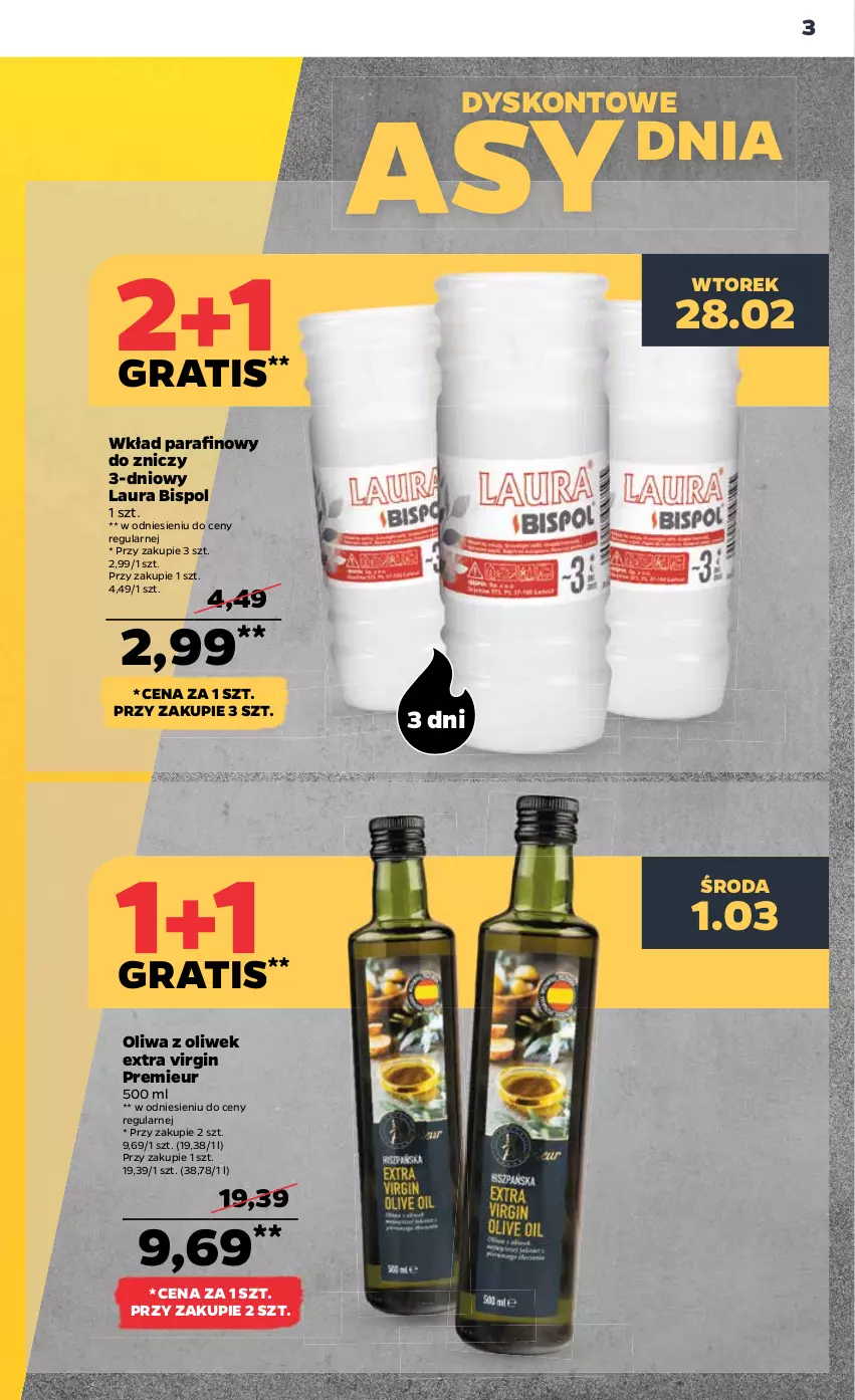 Gazetka promocyjna Netto - Artykuły spożywcze - ważna 27.02 do 04.03.2023 - strona 3 - produkty: Gin, Gra, Laur, Oliwa z oliwek, Znicz