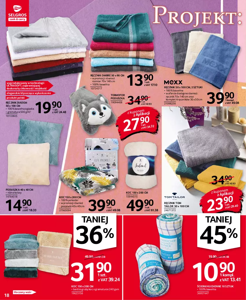 Gazetka promocyjna Selgros - Oferta przemysłowa - ważna 14.10 do 27.10.2021 - strona 18 - produkty: Gra, Koc, Poduszka, Rama, Ręcznik, Tom Tailor, Wełna