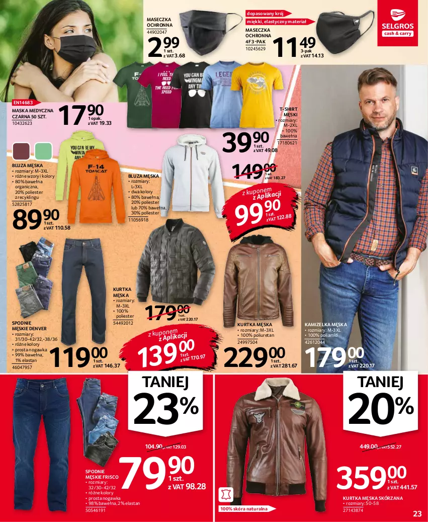 Gazetka promocyjna Selgros - Oferta przemysłowa - ważna 14.10 do 27.10.2021 - strona 23 - produkty: Bluza, Kamizelka, Kurtka, Maska, Maska medyczna, Spodnie, T-shirt, Wełna