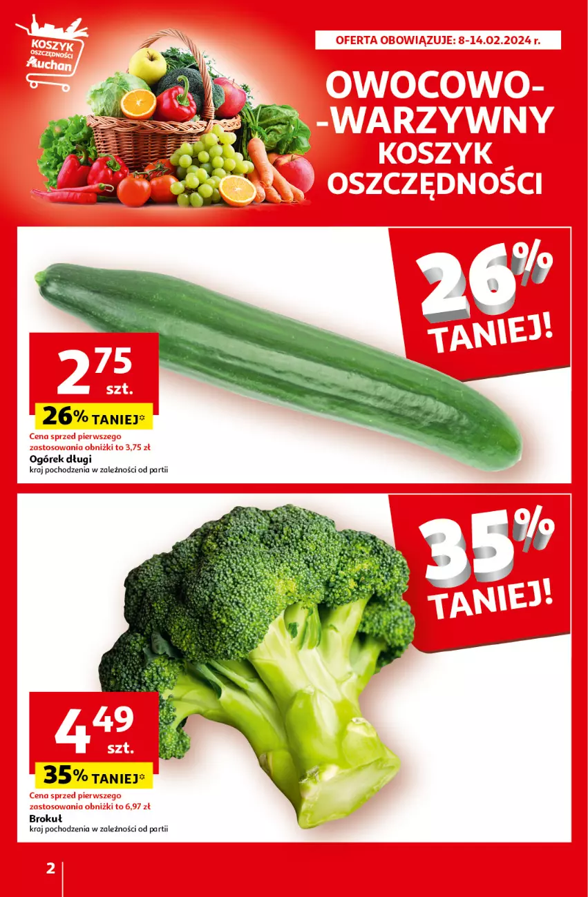 Gazetka promocyjna Auchan - Gazetka Z miłości do okazji Hipermarket Auchan - ważna 08.02 do 14.02.2024 - strona 2 - produkty: Ogórek