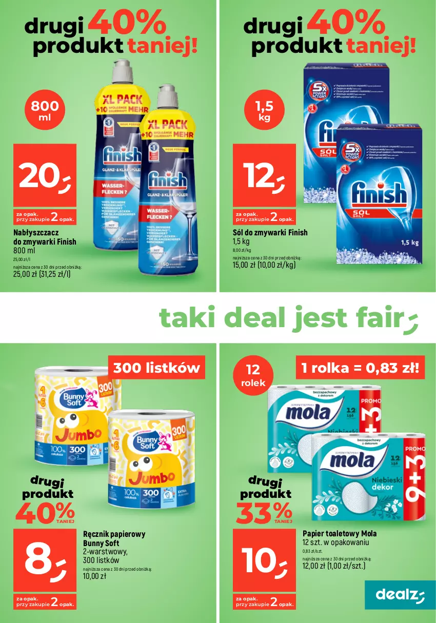 Gazetka promocyjna Dealz - MAKE A DEALZ - ważna 28.03 do 30.03.2024 - strona 27 - produkty: Fa, Fairy, Finish, Mola, Papier, Papier toaletowy, Ręcznik, Sól, Zmywarki